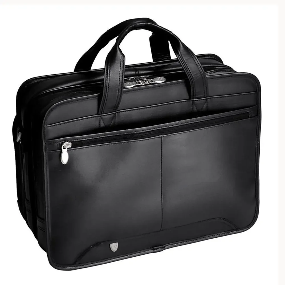 McKLEIN Pearson Leather 17 in.Exp Double compartment Laptop Briefcase bag $480